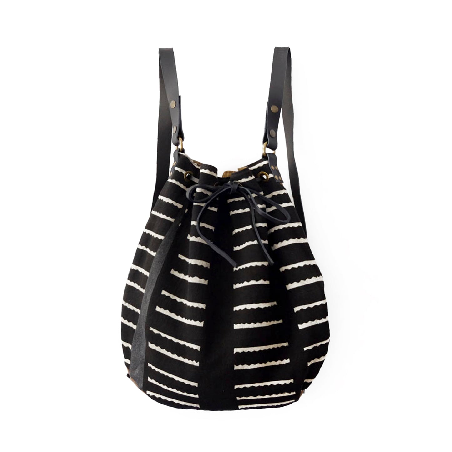 Bolso saco Bogolan striped black