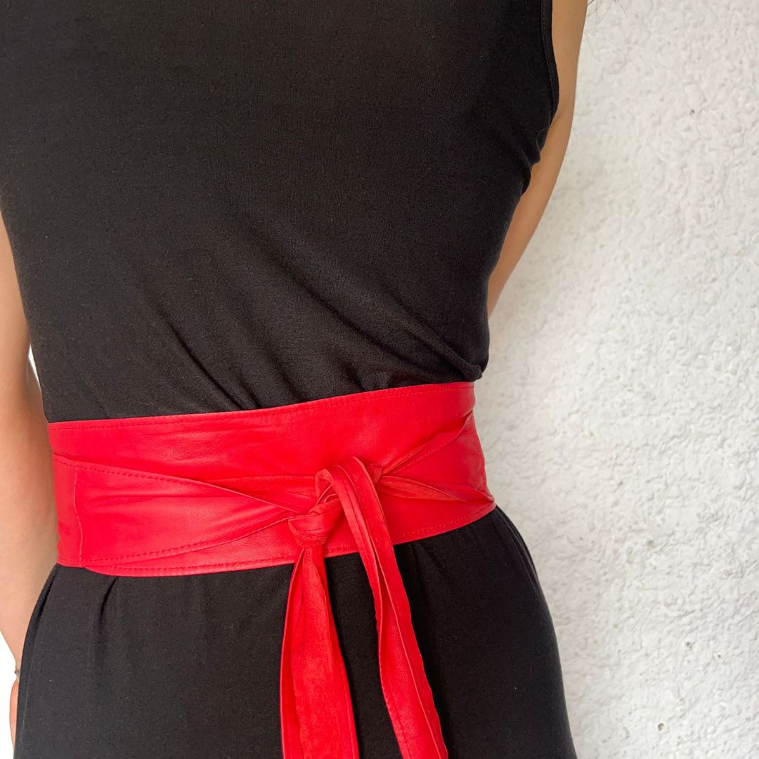 Cinturón piel rojo