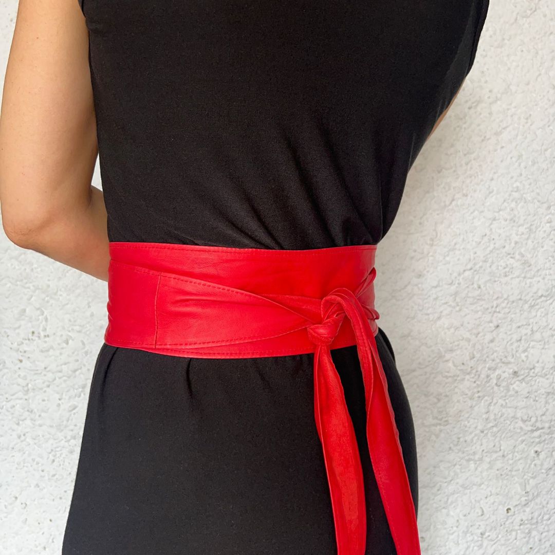 Cinturón piel rojo