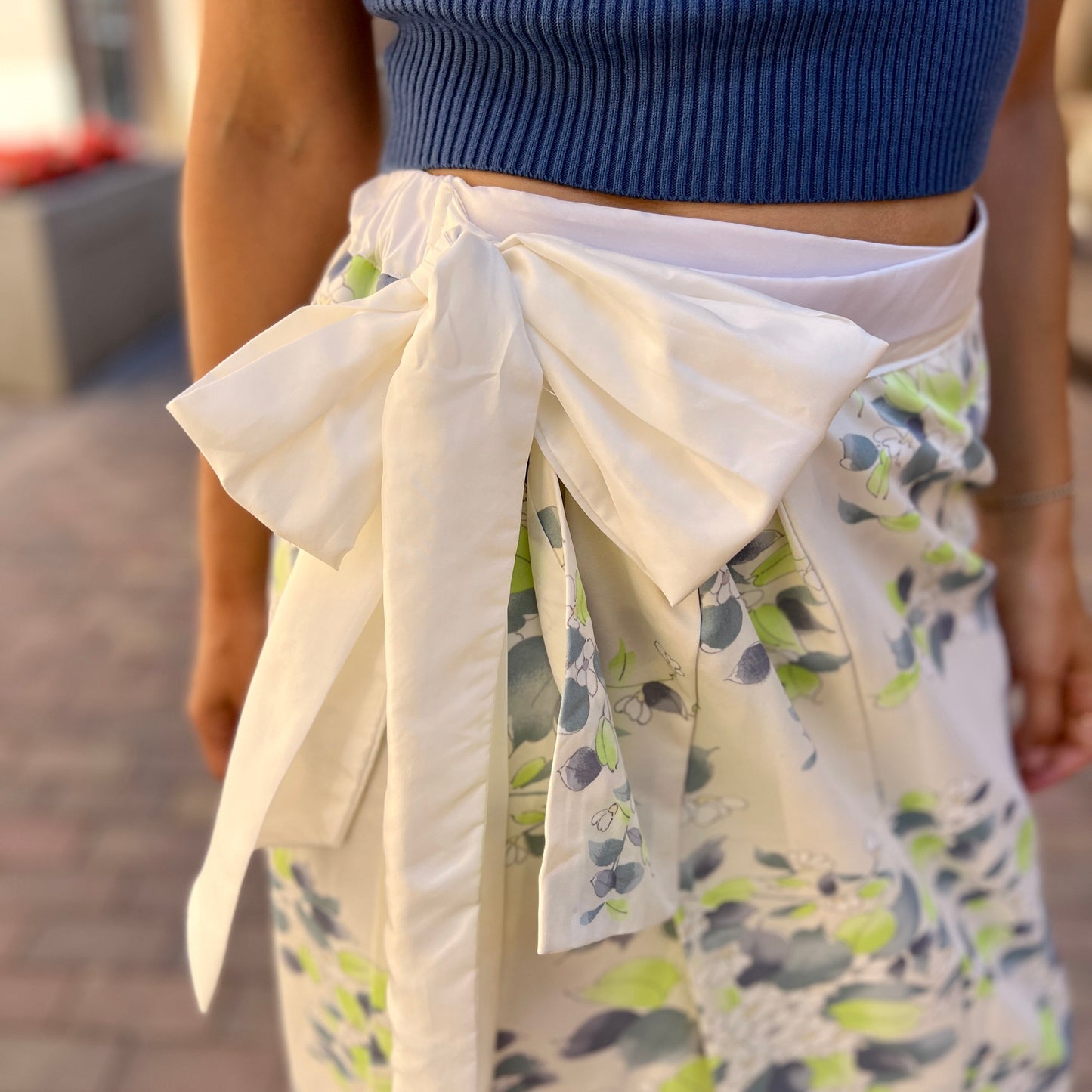 Midoriha – Falda de seda hecha de kimono tradicional floral