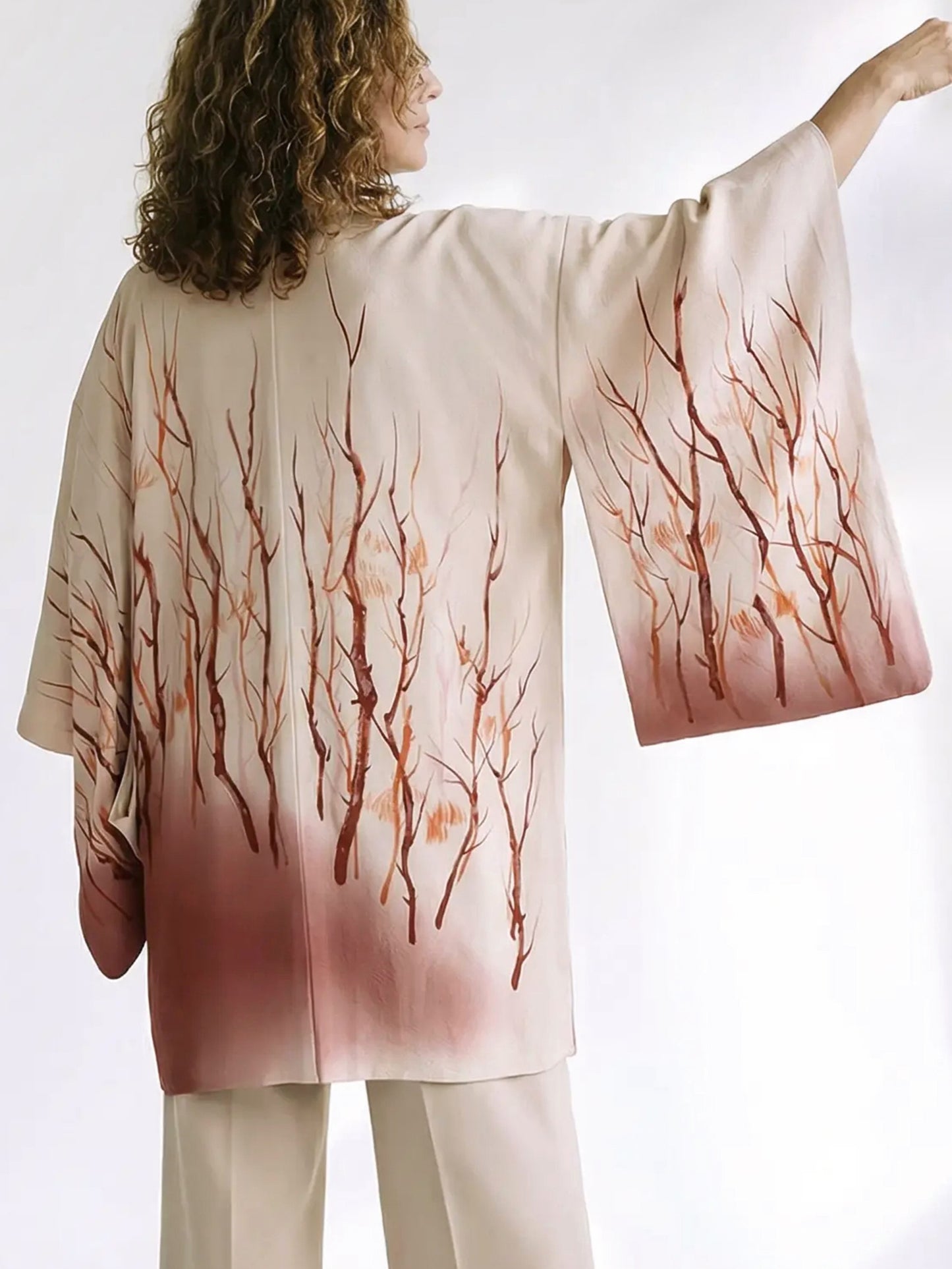 Kimono Jacket Burgundy Forest