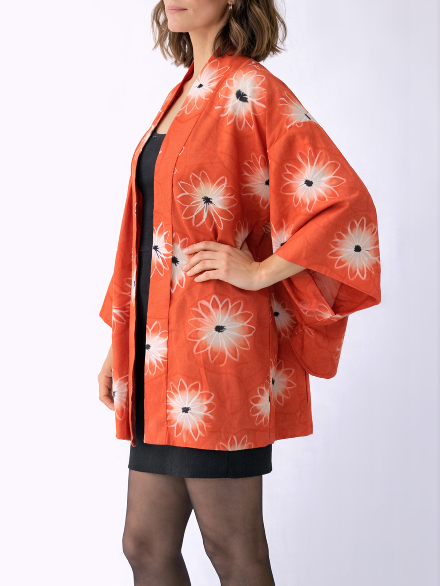 Kimono Jacket White Flower