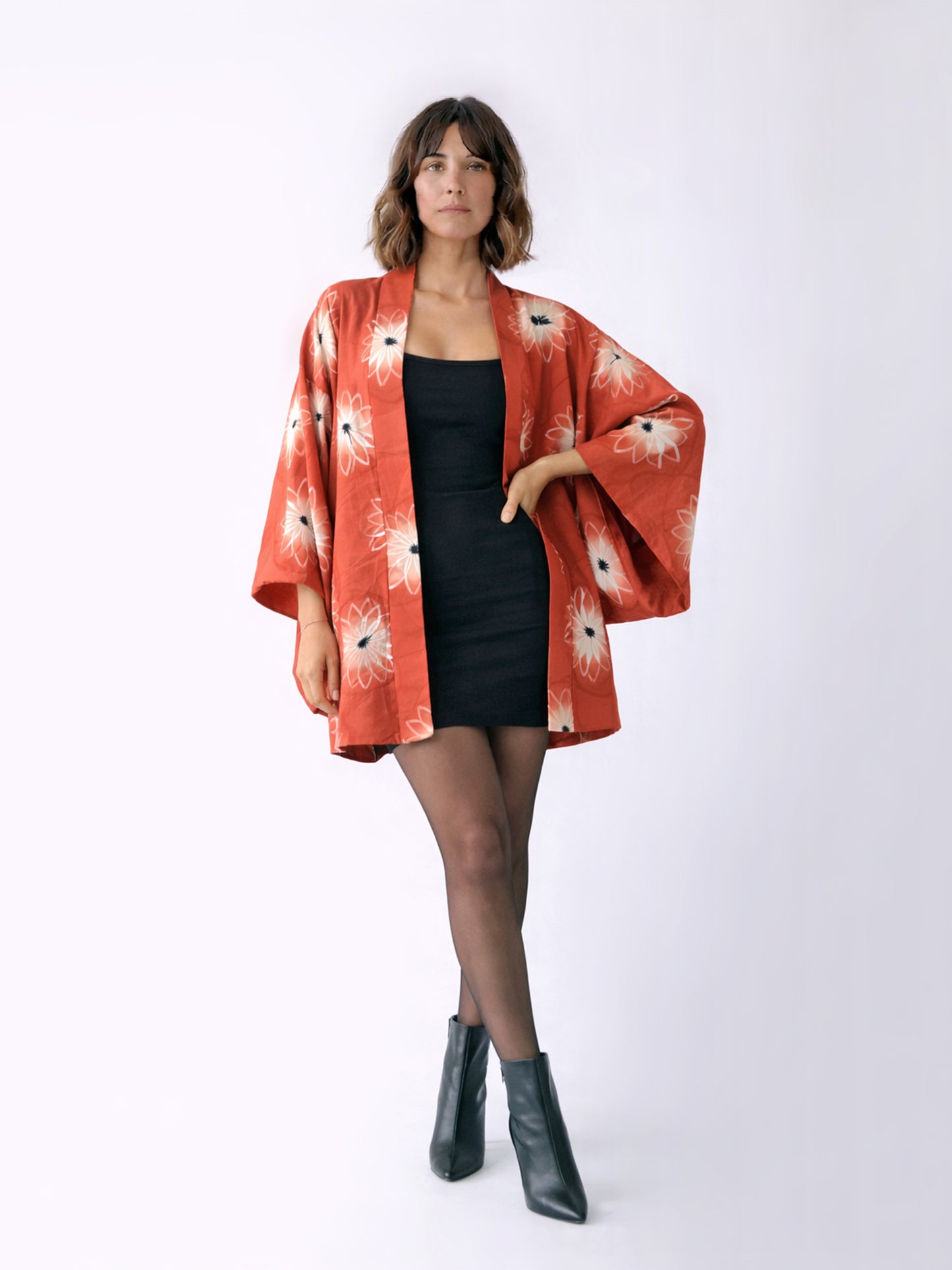 Kimono Jacket White Flower