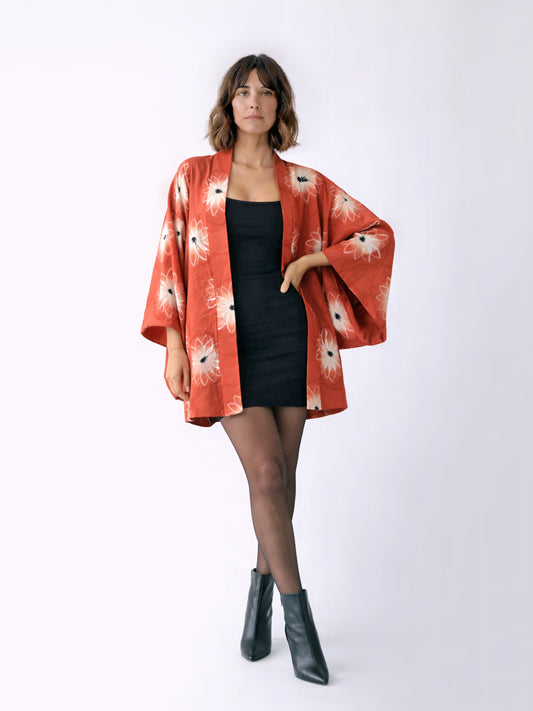 Kimono Jacket White Flower