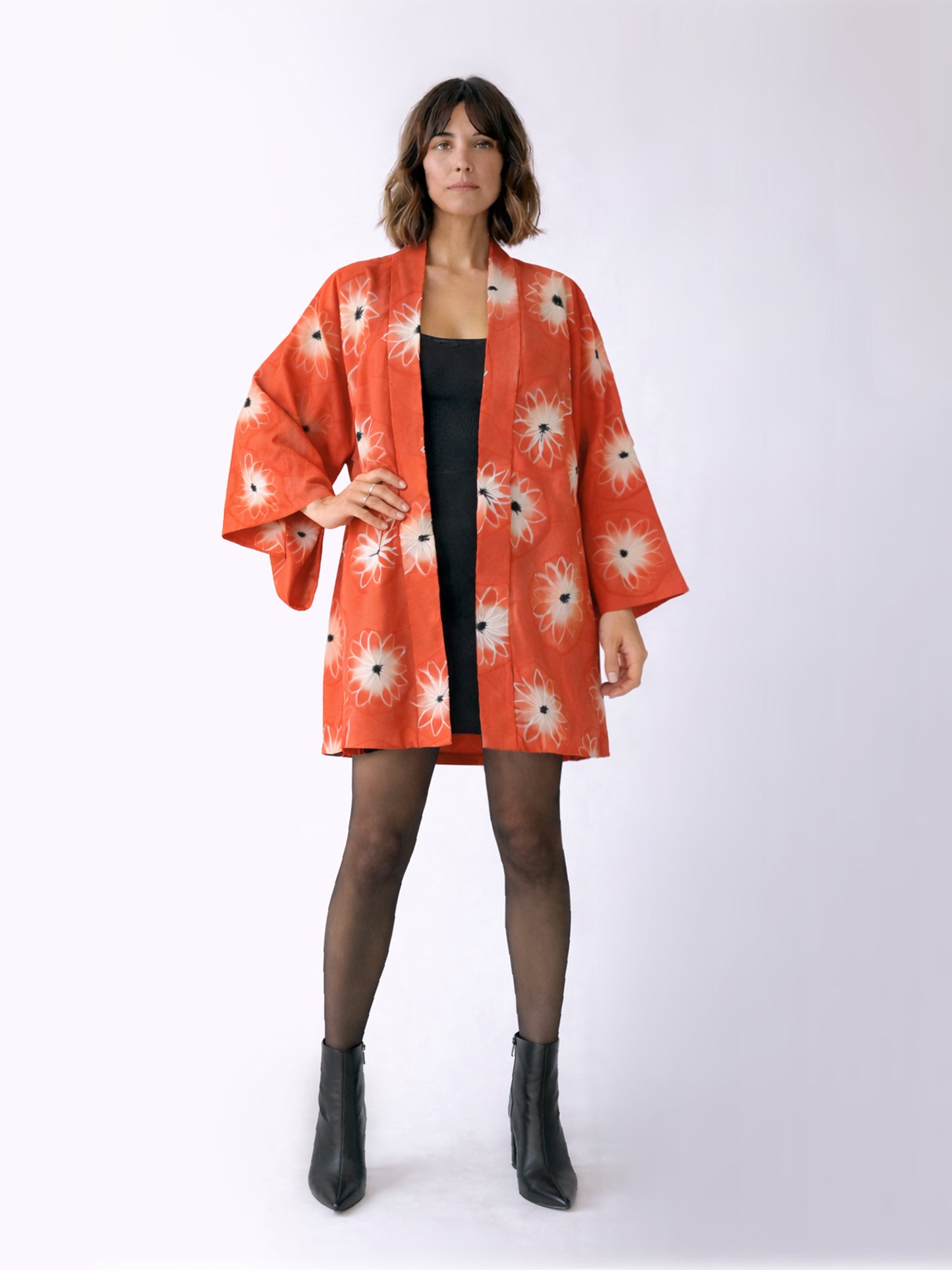 Kimono Jacket White Flower
