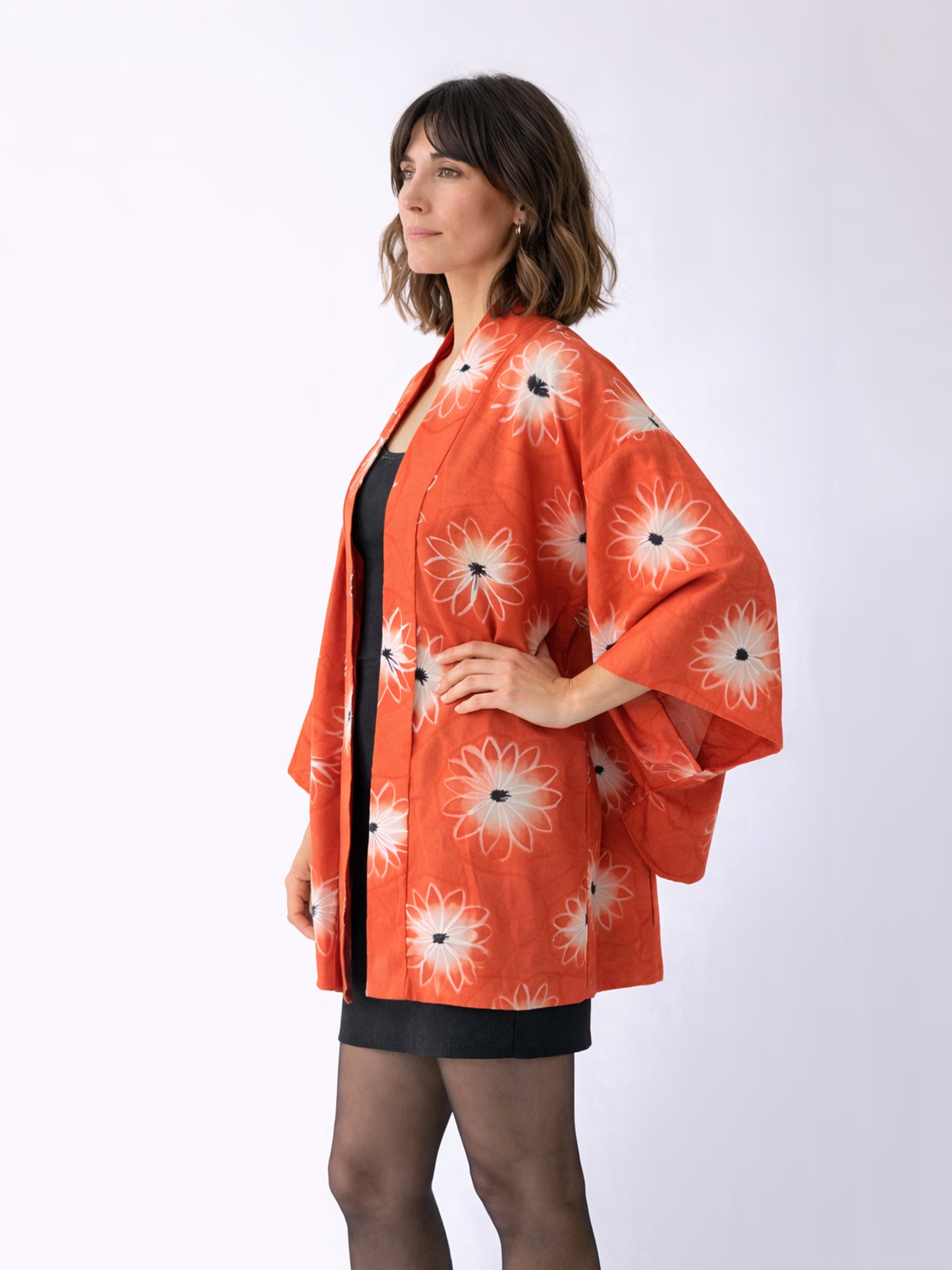 Kimono Jacket White Flower