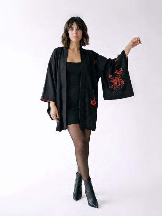 Kimono Jacket red flower