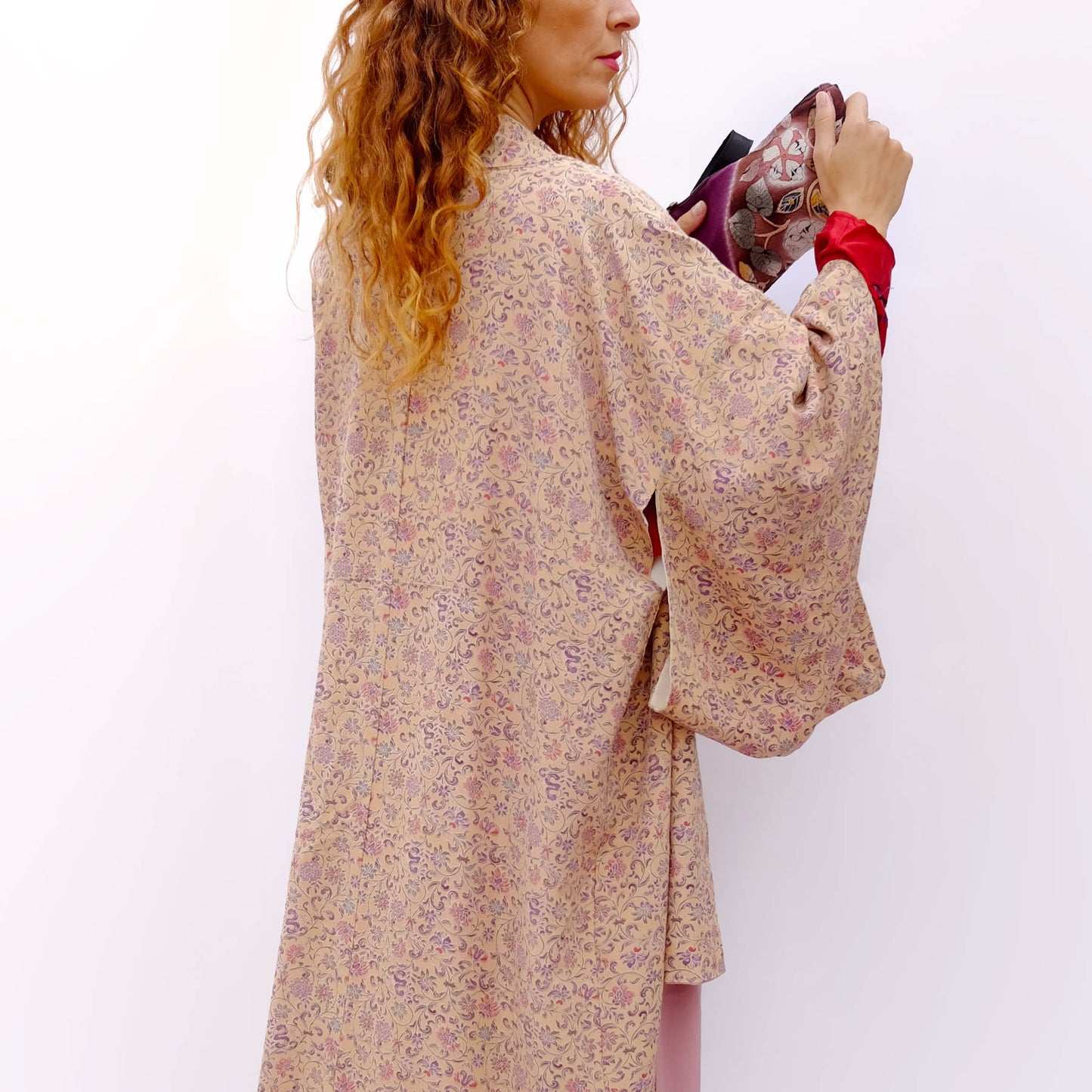 Kimono Coat Purple flower