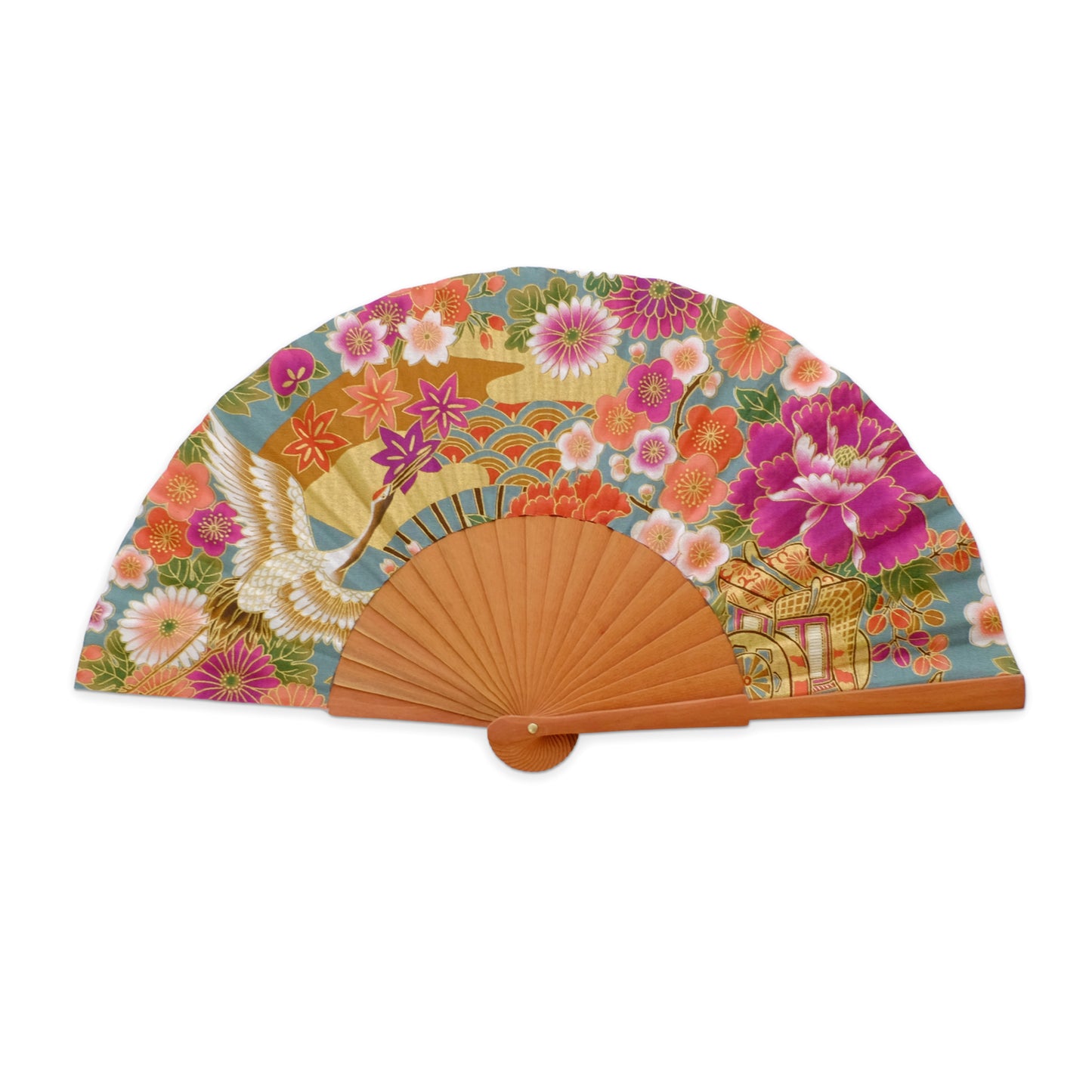 Abanico Tsuru gold