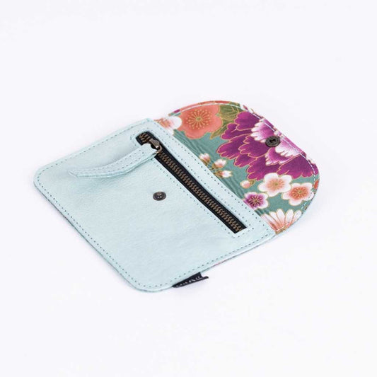 cartera piel forro tela japonesa